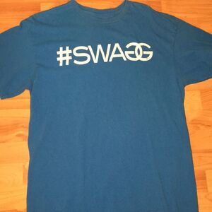 Blue Coral all cool #SWAG casual summer party dude golf T shirt L men’s